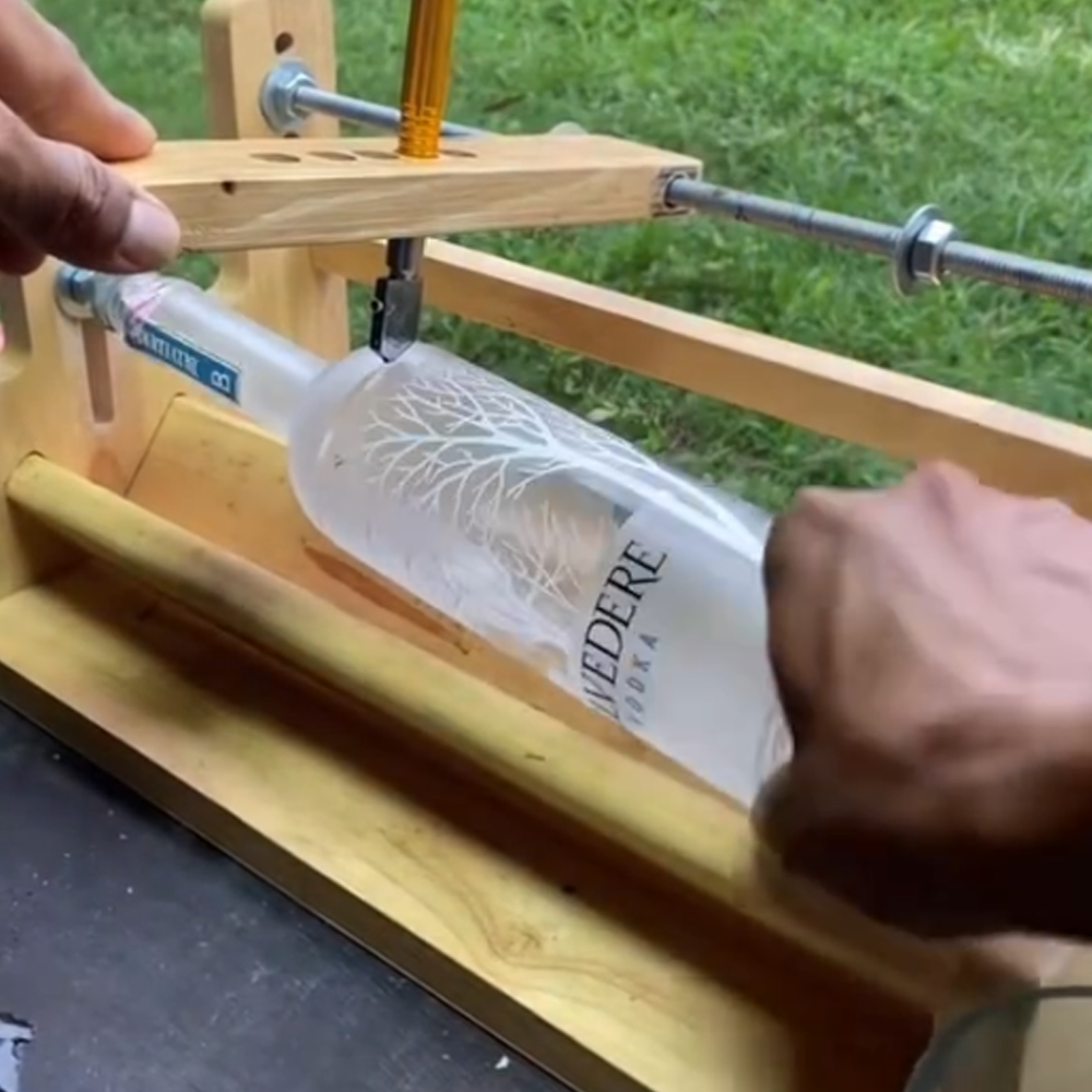 Handmade glass bottle cutter set