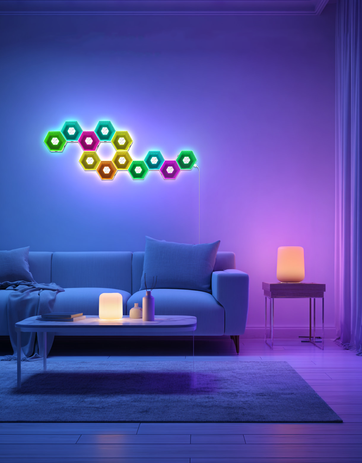 RGB speaker module light - hexagonal quantum light panel