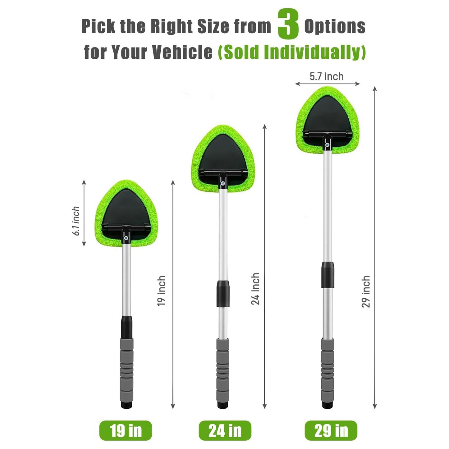 Windshield Cleaning Tool – Car Window Interior Cleaning Kit with Extendable Handle