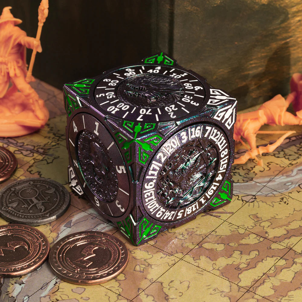Monster Dice Spinner | Interactive 7-Piece DND Dice Set with Dual Rotating Wheels for RPG Enthusiasts