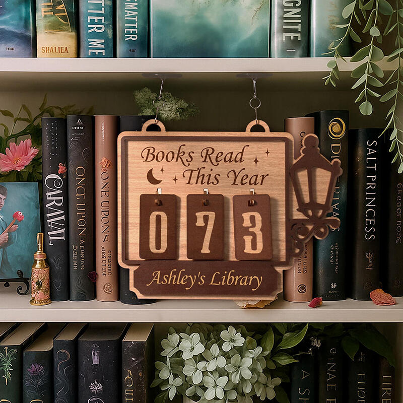 Personalized Name Book Tracker Bookshelf Decor
