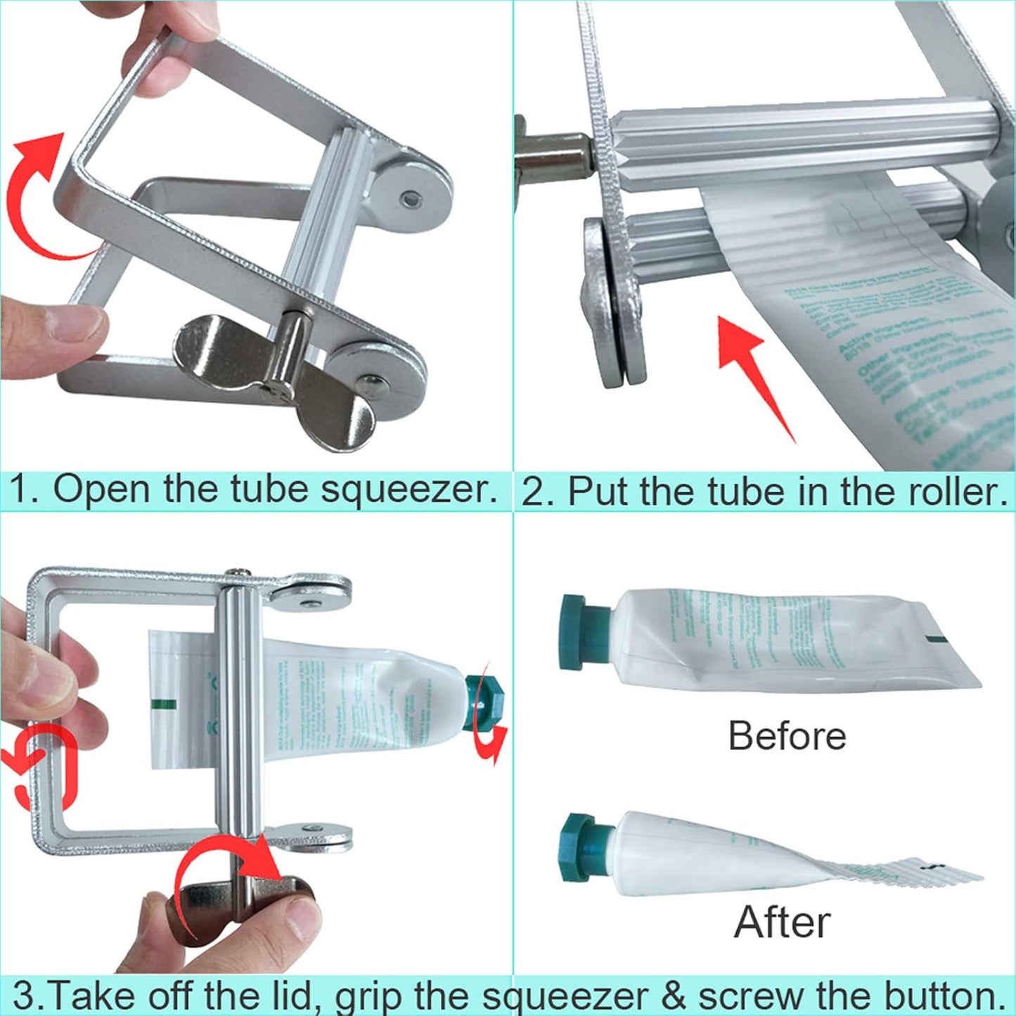 Metal Toothpaste Tube Squeezer | Ideal for Artists, Hair Salons, Painters, and More