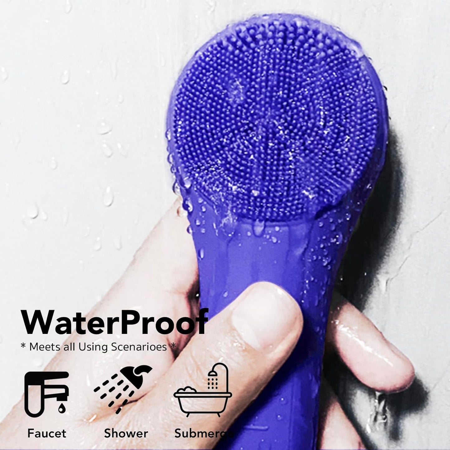 Facial Cleansing Brush – Waterproof Rechargeable Face Scrubber for Cleansing, Exfoliating & Massaging