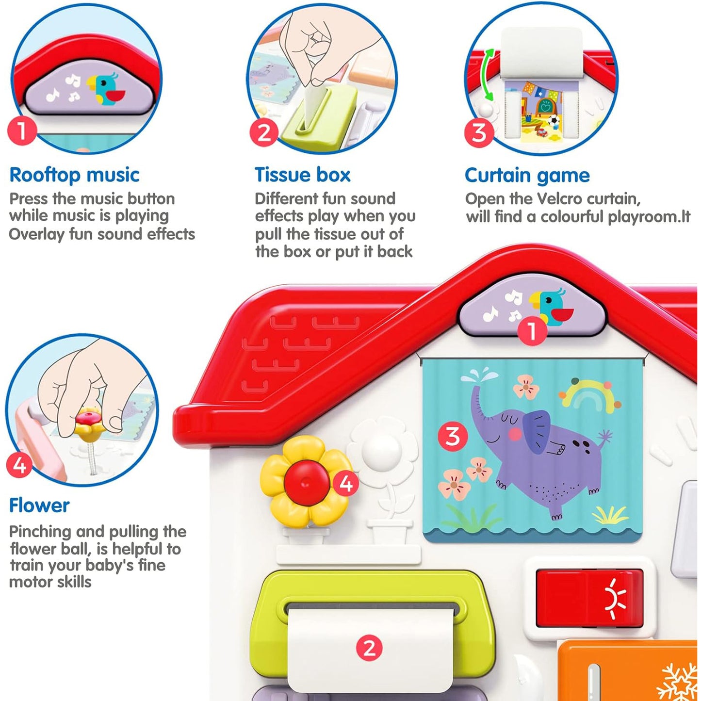 Magic House Toy with Music and Lights – Montessori Sensory Training House for Babies