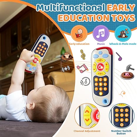 Baby remote control toy with silicone teether
