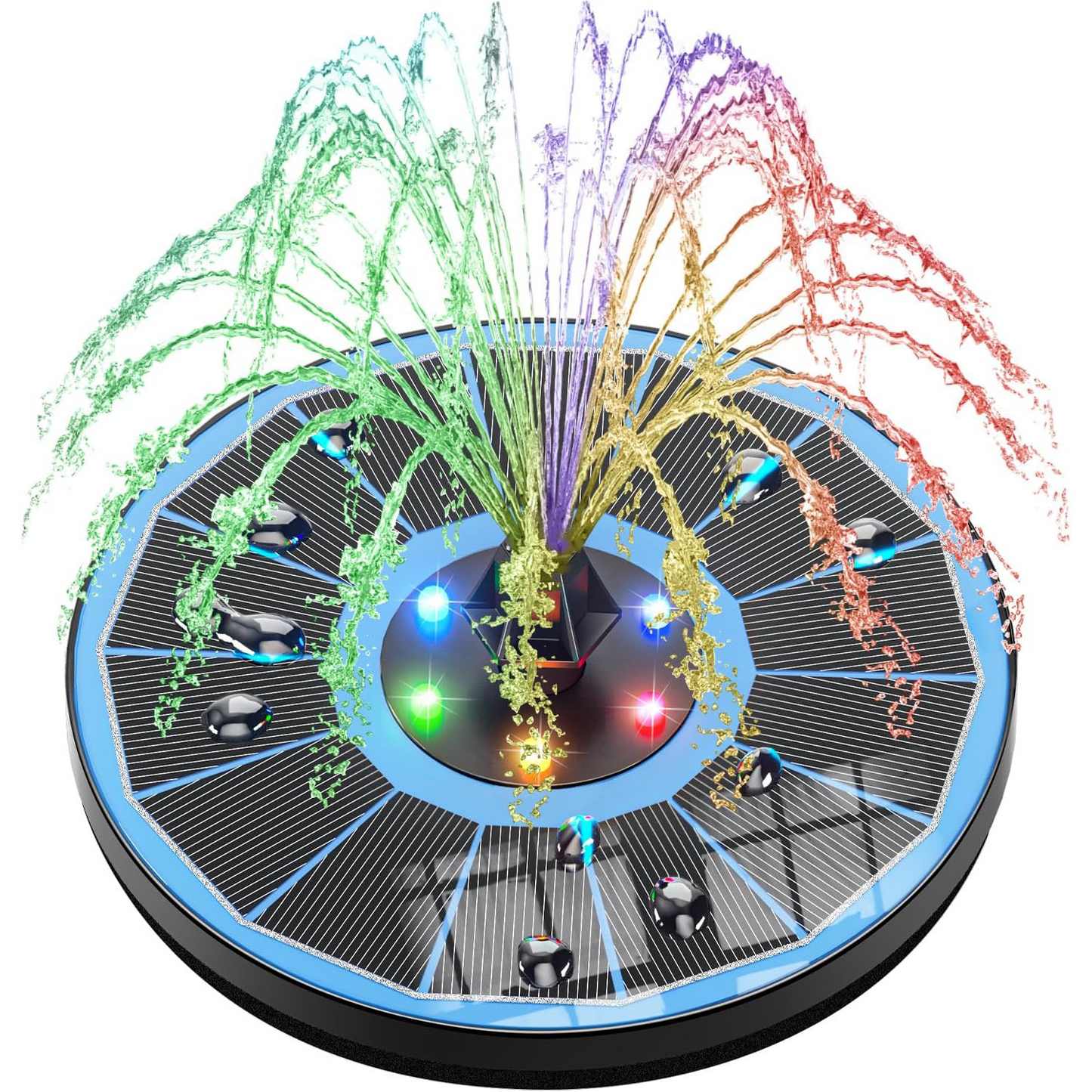 Solar Fountain β Upgraded Glass Panel Floating Bird Bath Fountain for Garden & Pond