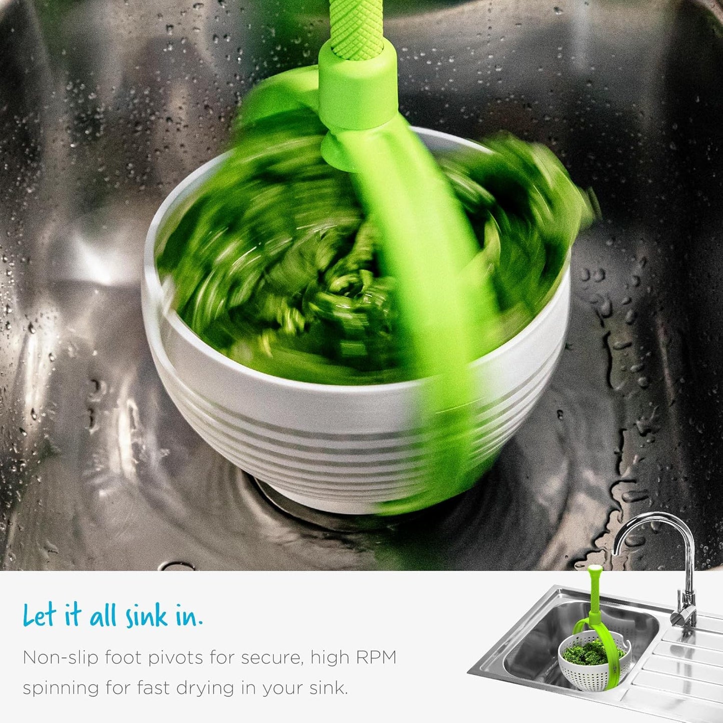 2-in-1 Easy-to-Use Collapsible Salad Spinner and Strainer – Perfect for Lettuce, Vegetables