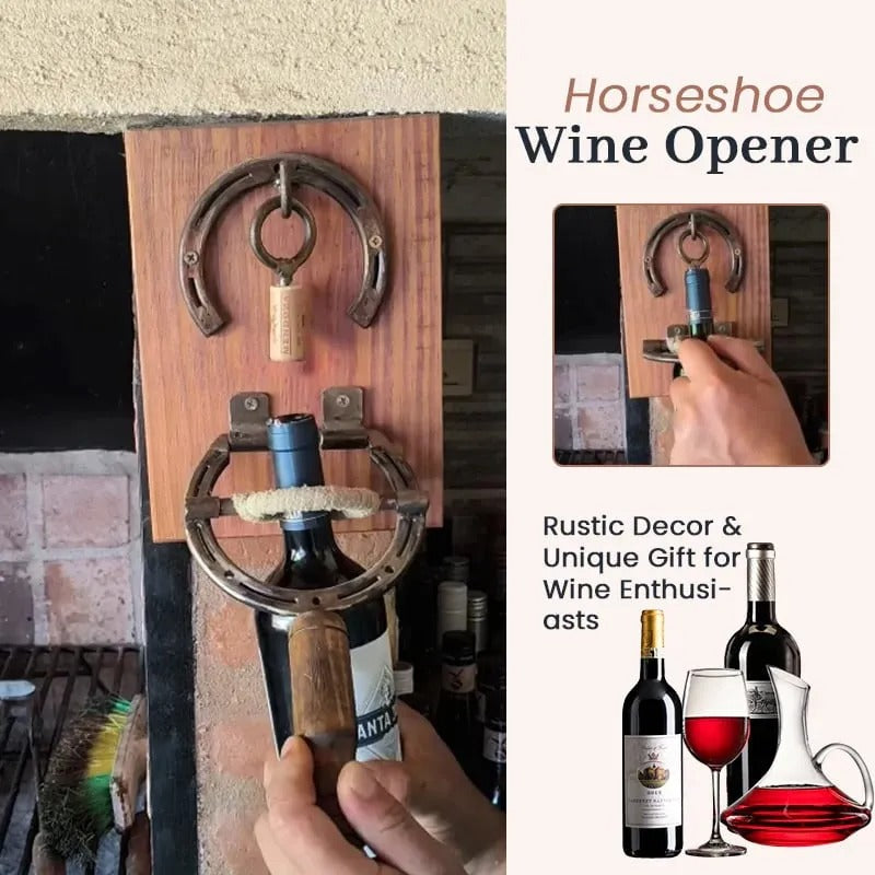 Horseshoe Bottle Opener β Rustic Wall Decor & Unique Wine Gift