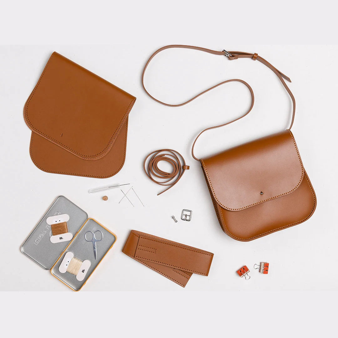 Perfect DIY Leather Craft Kit for Beginners – Handmade Shoulder Bag Set