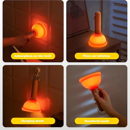 Plunger Night Light – Soft Silicone LED Lamp