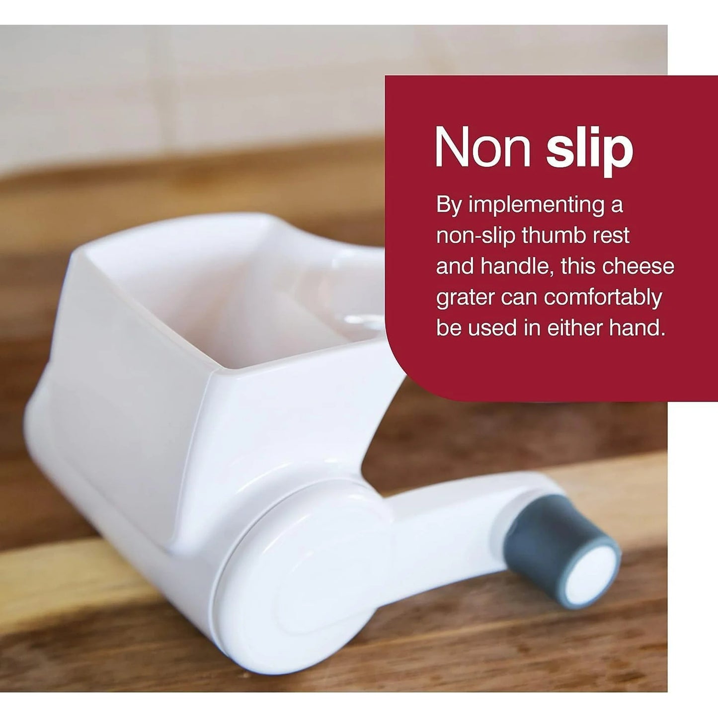 Classic Rotary Cheese Grater | Comfortable Handle & Easy-to-Clean Drum