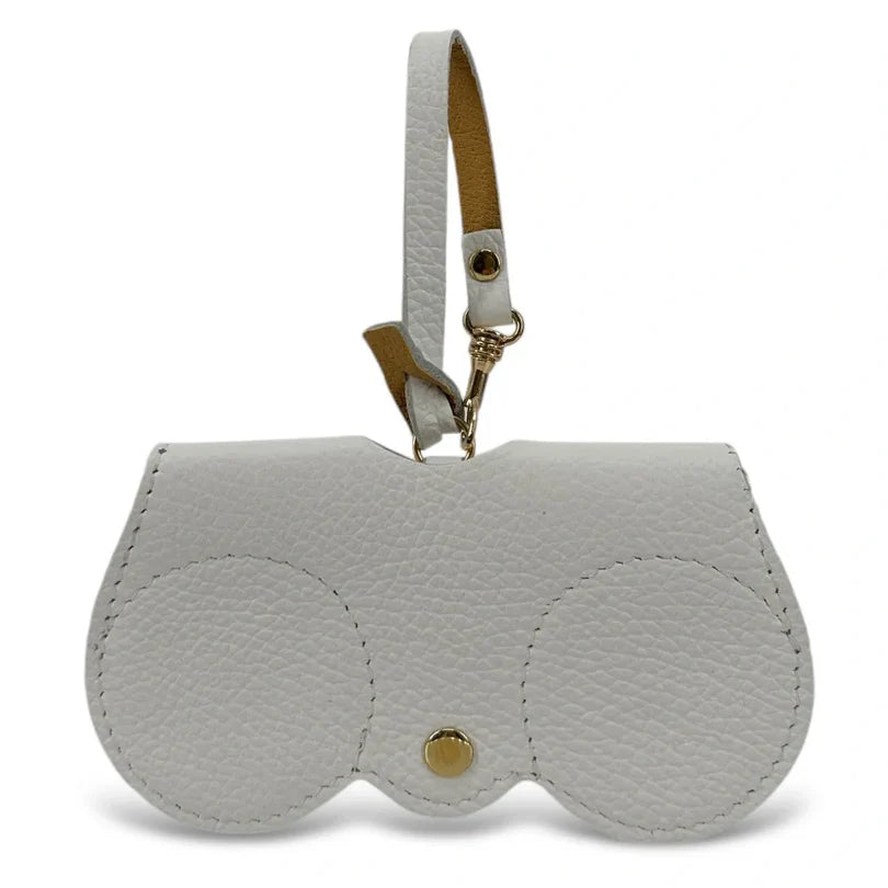 Peanut-colored grained leather eyeglass case