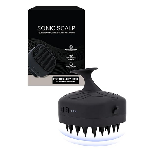 Sonic scalp cleaner with soft silicone vibration