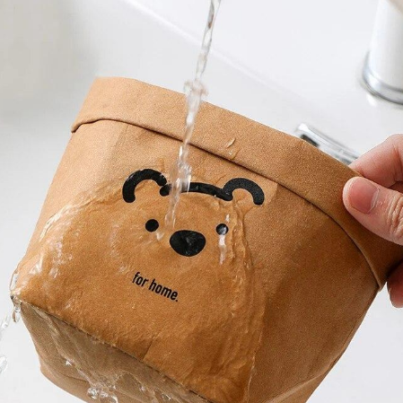 Car Kraft Paper Trash Bag — Washable Air-Vent Organizer