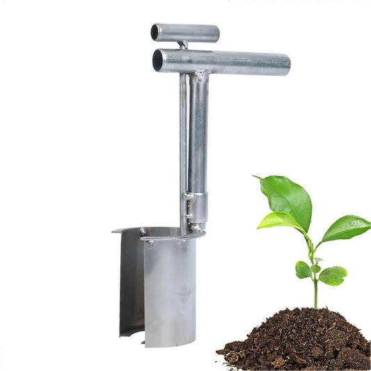 Gardening transplanting tools, stainless steel barrel-shaped bulb planter