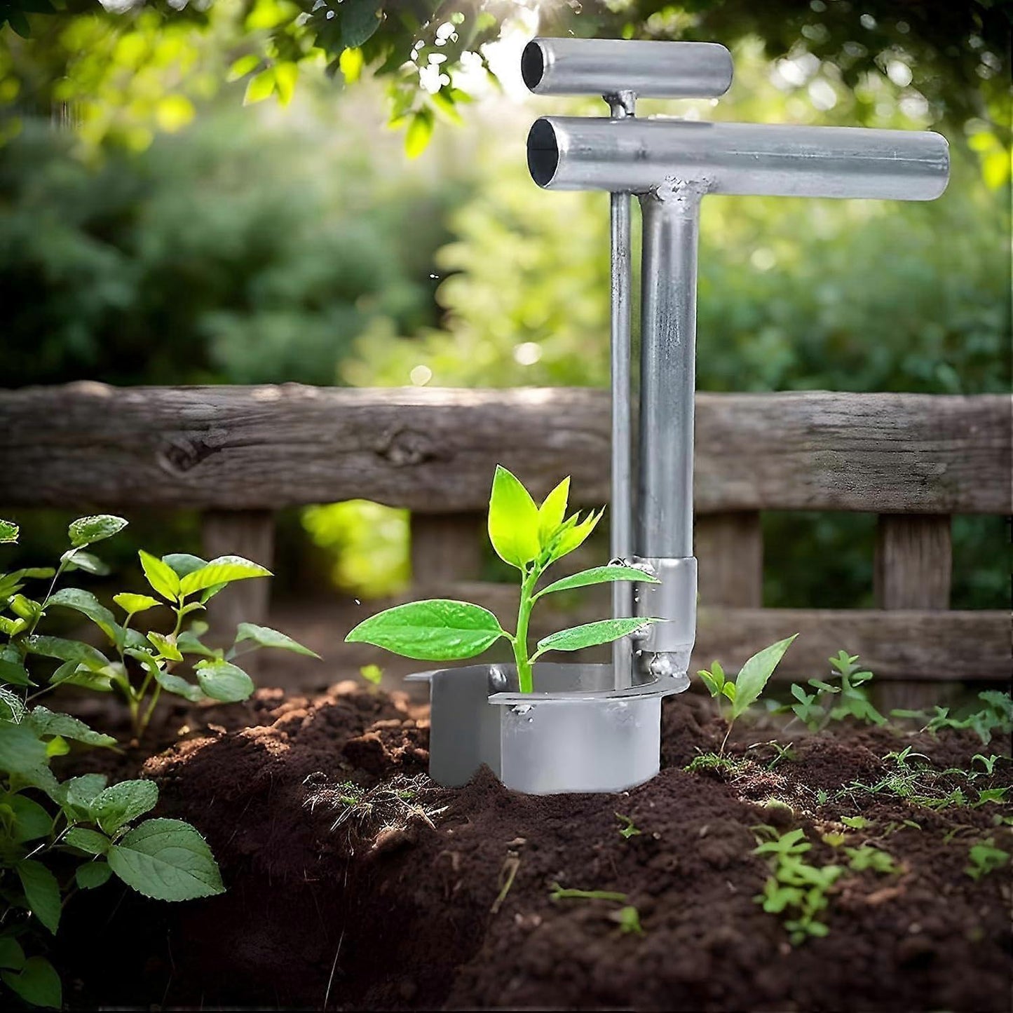 Gardening transplanting tools, stainless steel barrel-shaped bulb planter