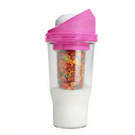Portable Plastic Cereal Cup | Convenient Breakfast Cereal and Milk Container
