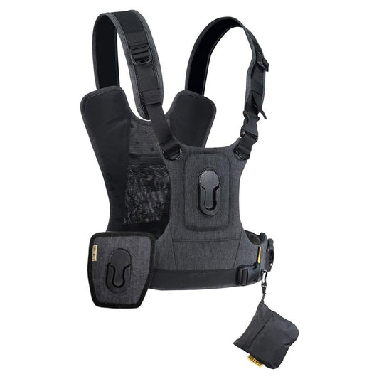 Single Camera Vest Harness System — Grey Professional Dual-Camera Quick-Switch Carrier