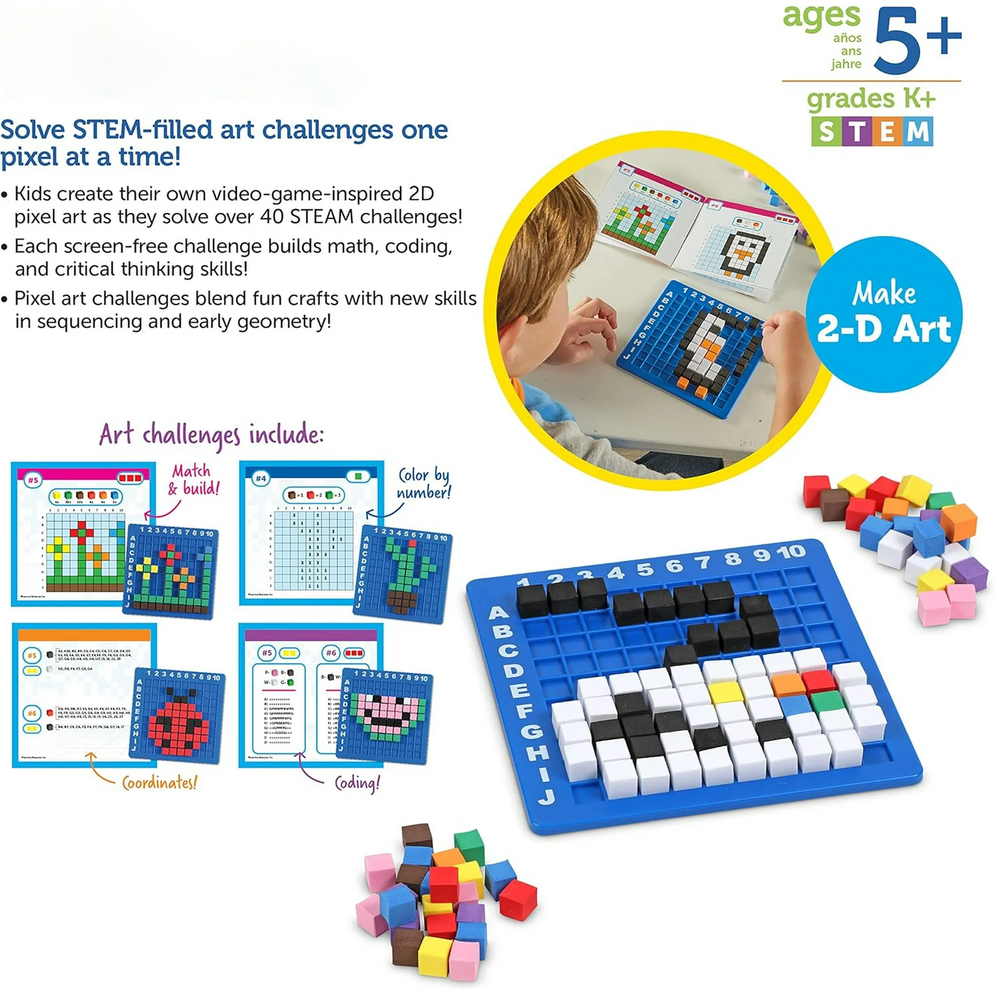 Pixel Art Challenge – STEM Learning Game for Kids (402 Pieces)