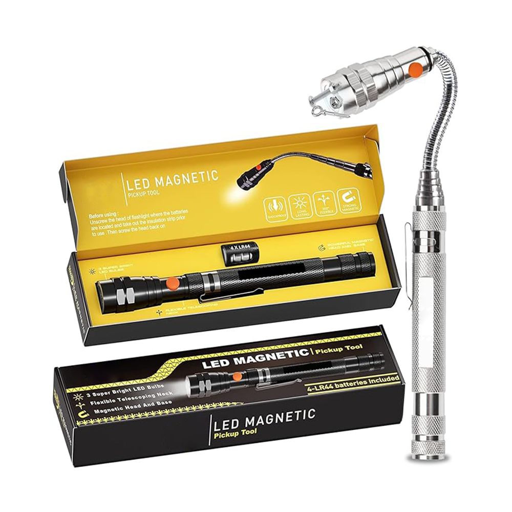 Magnetic pickup tool, men's gift, telescopic magnetic flashlight