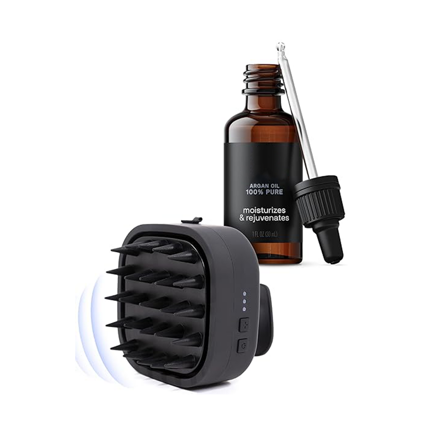 Sonic scalp cleaner with soft silicone vibration