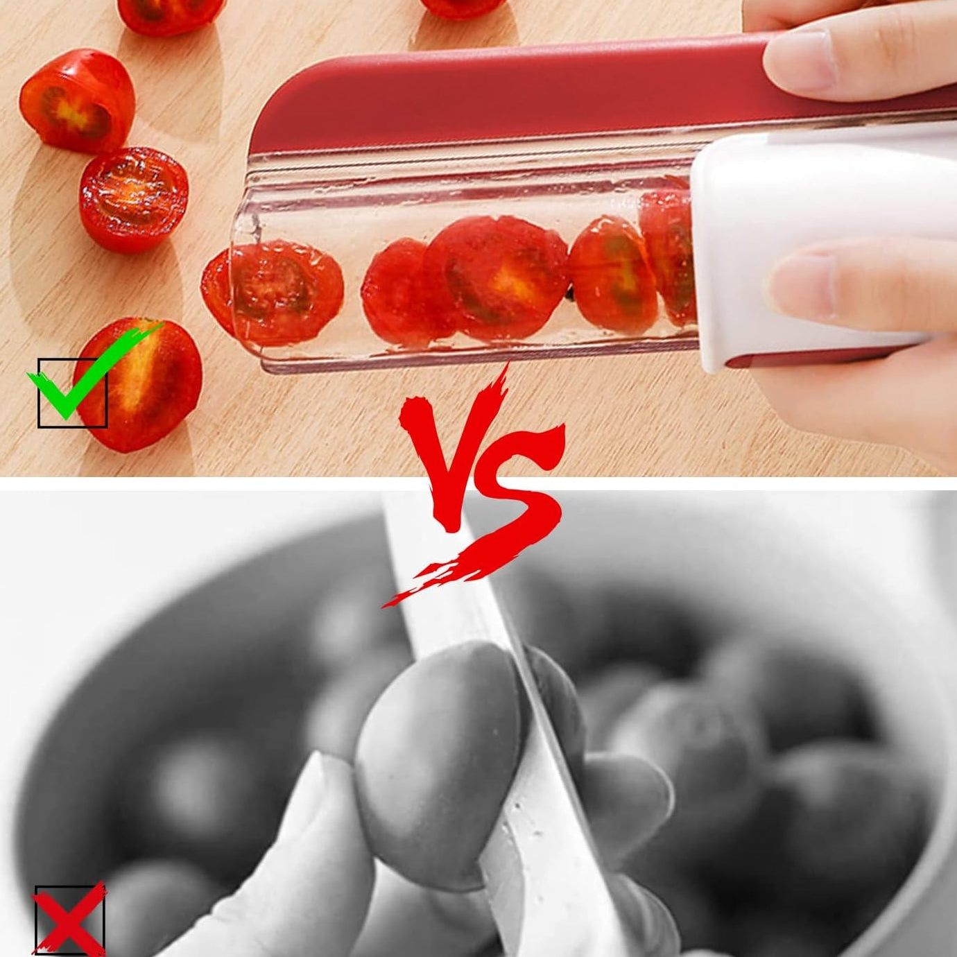 Small Fruit Cutter — Quick Salad Cherry Tomato/Grape Slicer