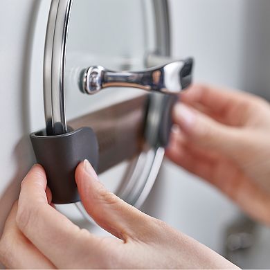 Cupboard Door Pan Lid Organizer – Cabinet & Drawer Mounted Storage Holder for Small to Medium Lids