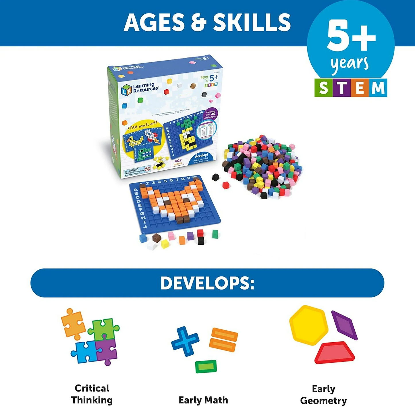 Pixel Art Challenge – STEM Learning Game for Kids (402 Pieces)