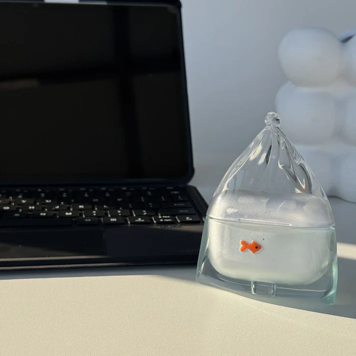Transparent fish-shaped AirPods protective case