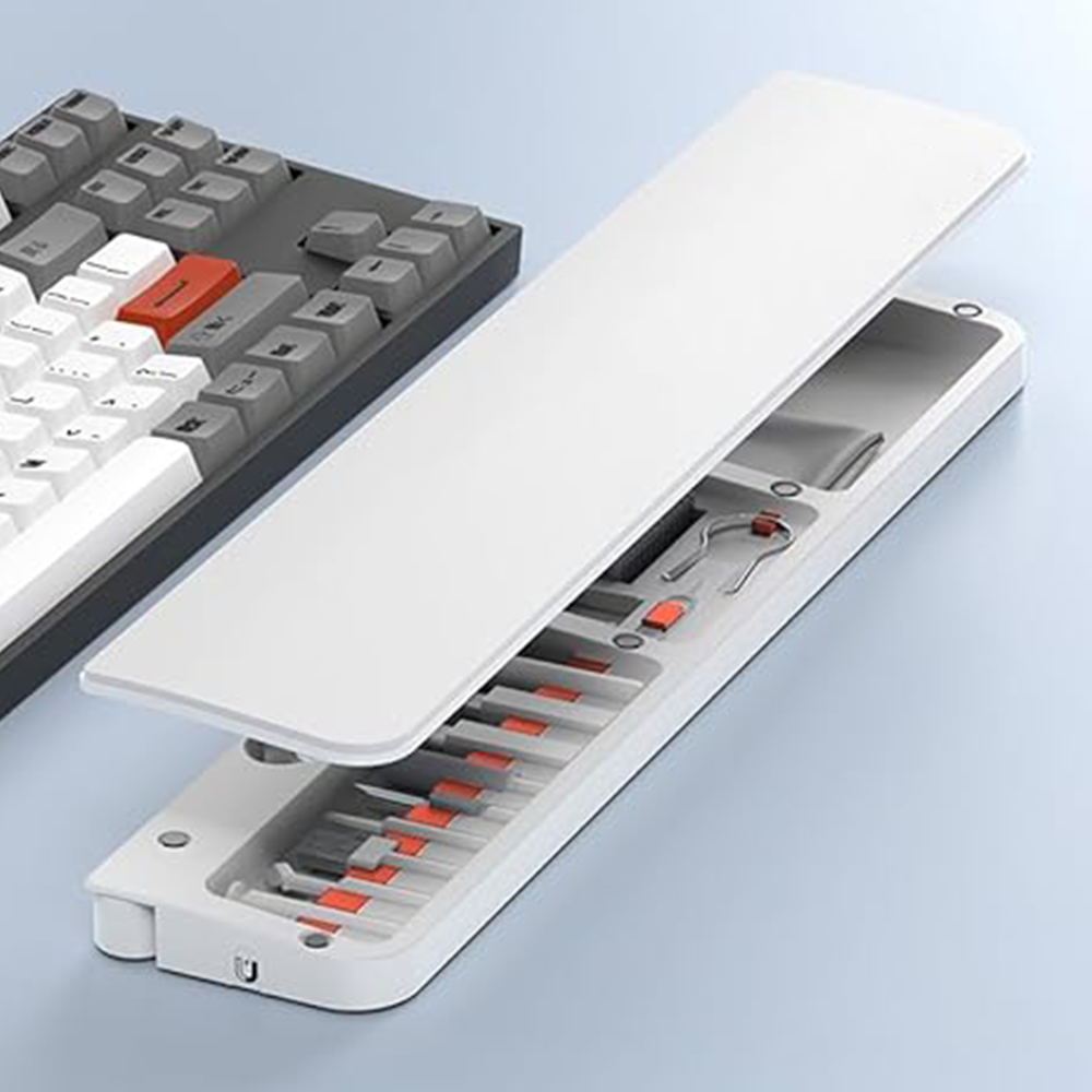 Non-slip keyboard wrist rest with 22-piece cleaning kit