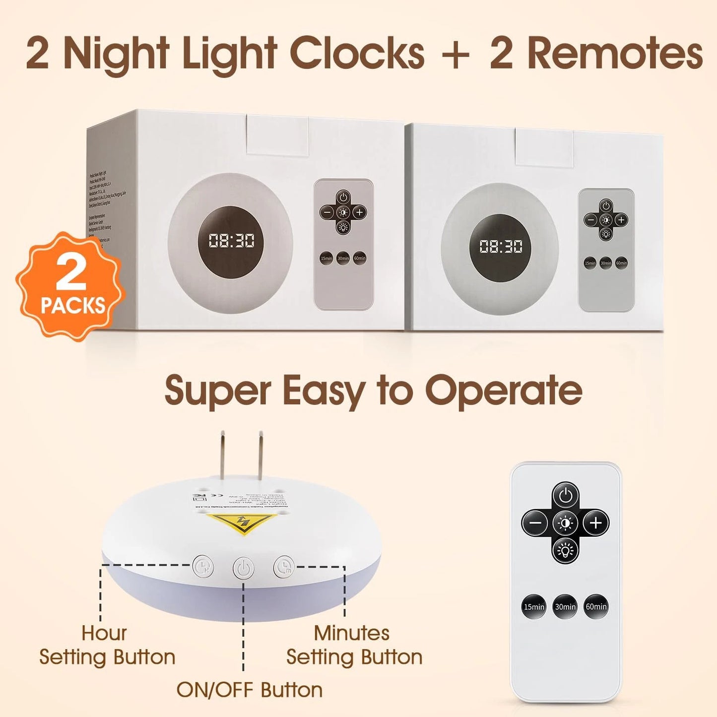 Bathroom Clock — 10-Level Dimming + 3-Color Night Light + Remote Control Shower Timer