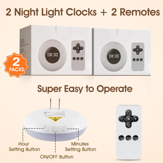 Bathroom Clock — 10-Level Dimming + 3-Color Night Light + Remote Control Shower Timer