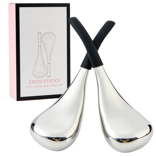 Ice Globes Facial Cryo Sticks – Stainless Steel Cooling Face Tools (2 Pack)