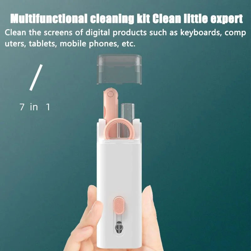 7-in-1 Bluetooth Keyboard, Earphone, and Cleaning Brush Set