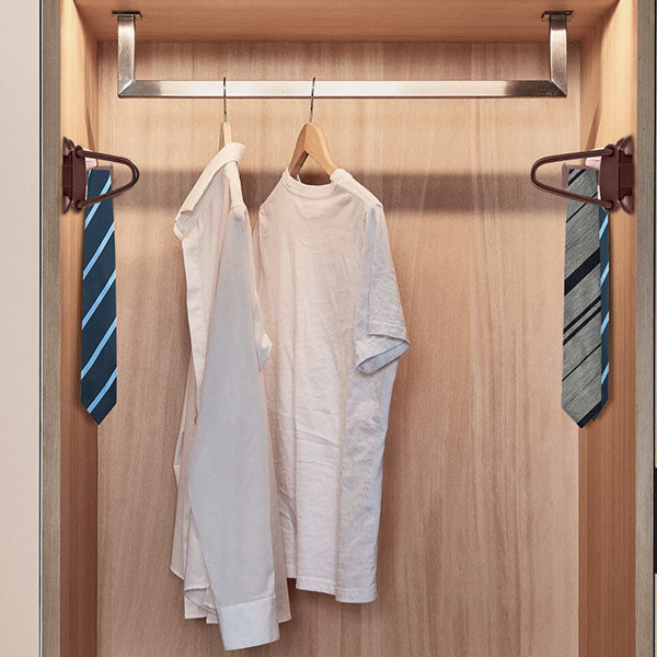 Sliding Tie Rack for Closet – Pull-Out Tie & Belt Organizer with 20 Hooks, Aluminum Alloy Side Mount