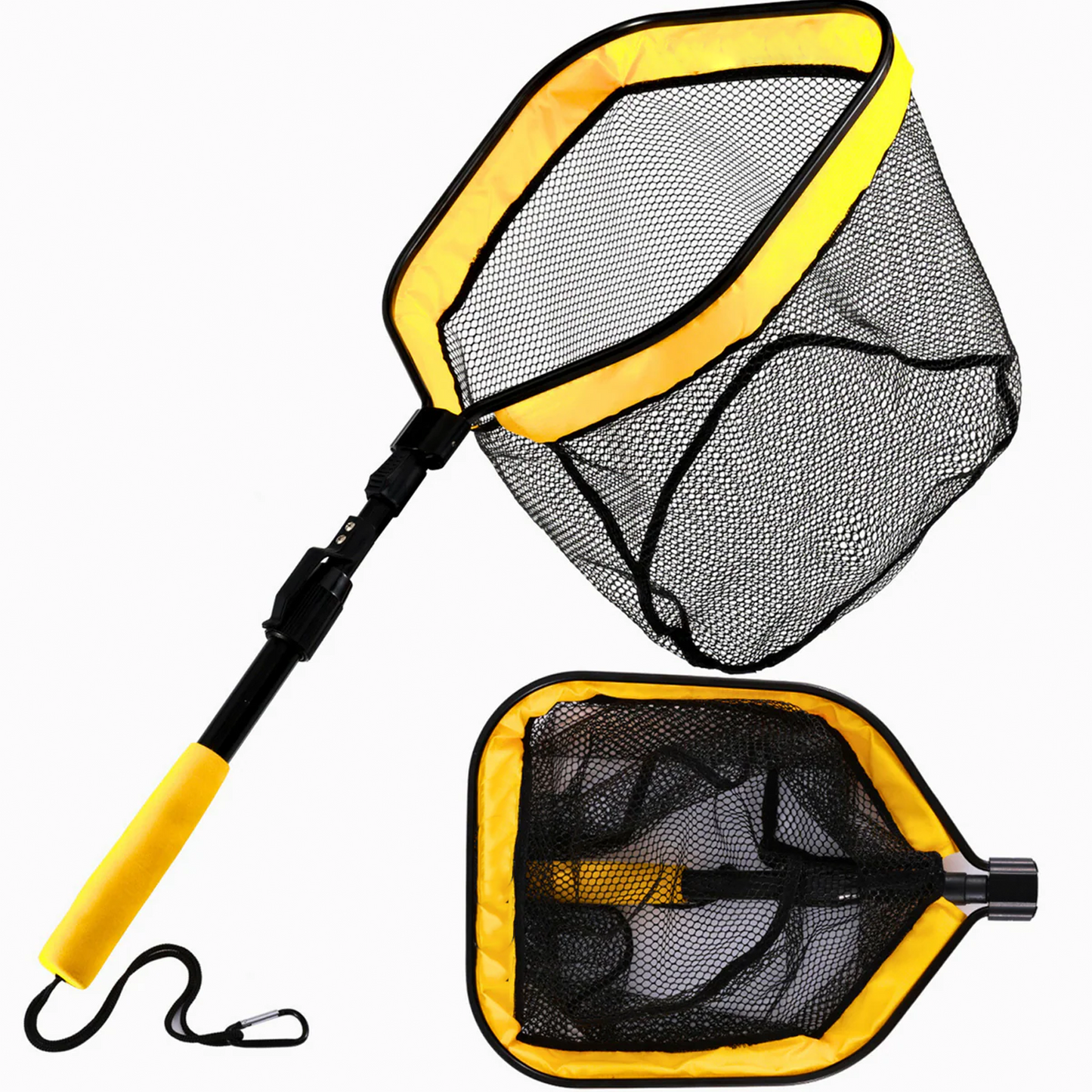 Floating fishing net with handle