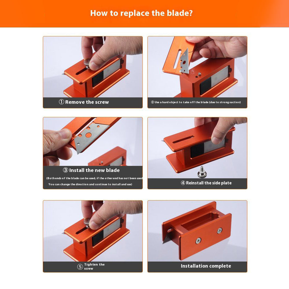 Aluminum Alloy Film Remover – 44mm Precision Cutting Tool with Adjustable Blade & Blade Storage