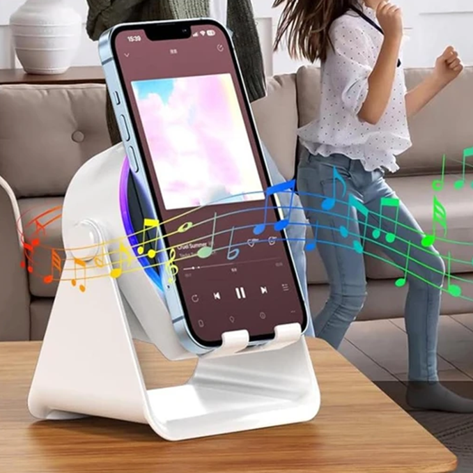 4-in-1 Wireless Bluetooth Speaker with 360° Adjustable Phone Stand