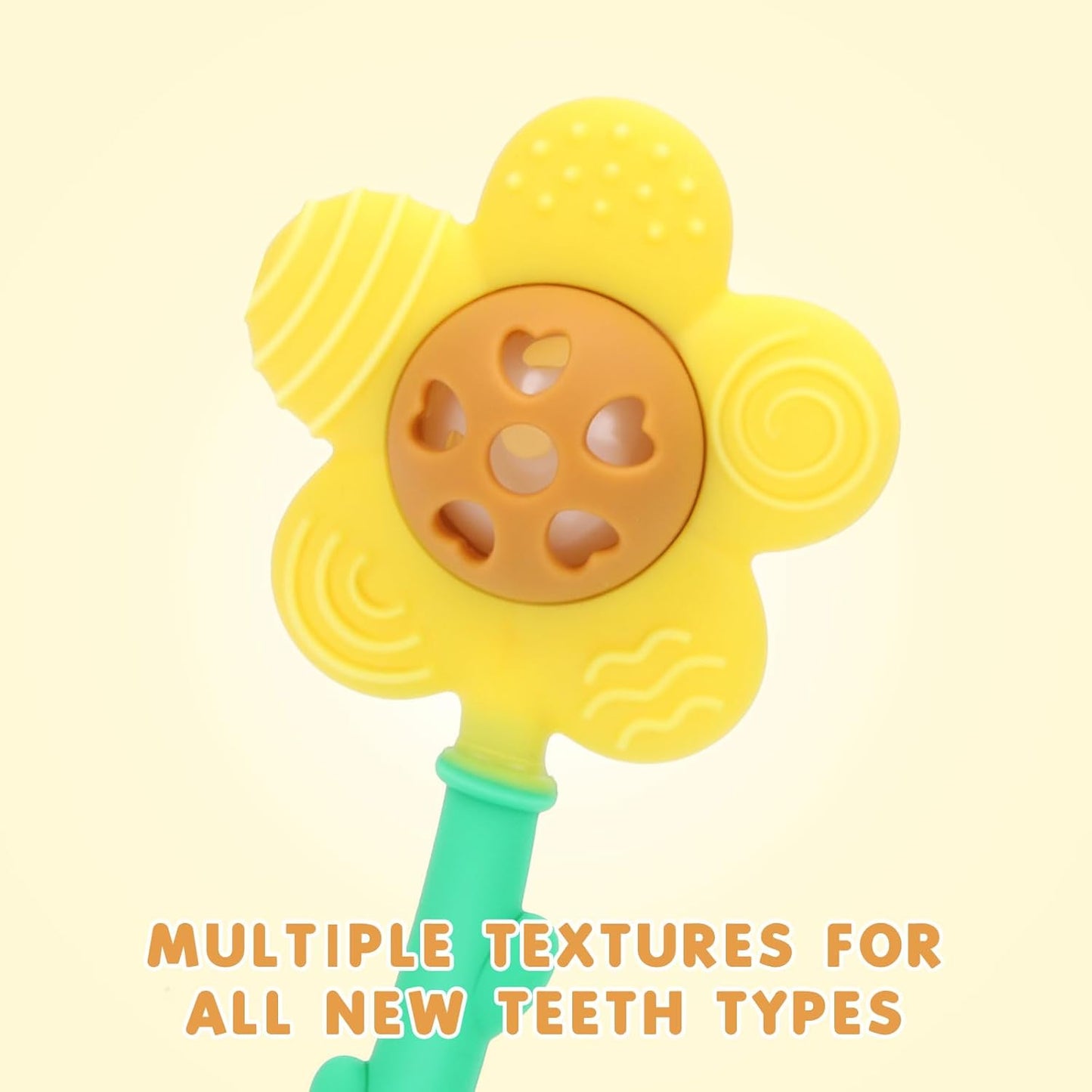 Baby Teether Rattle – 2-in-1 Silicone Teething & Soothing Toy