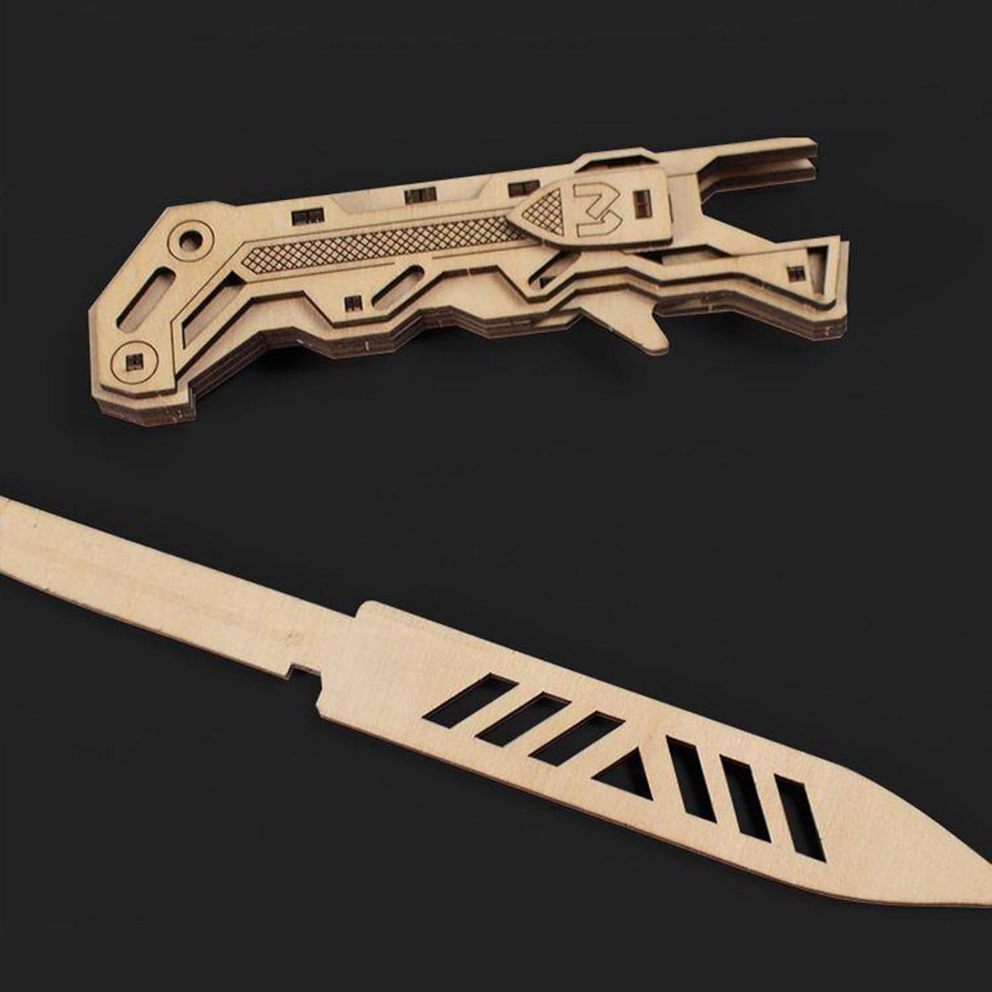 Wooden folding puzzle knife (different styles)