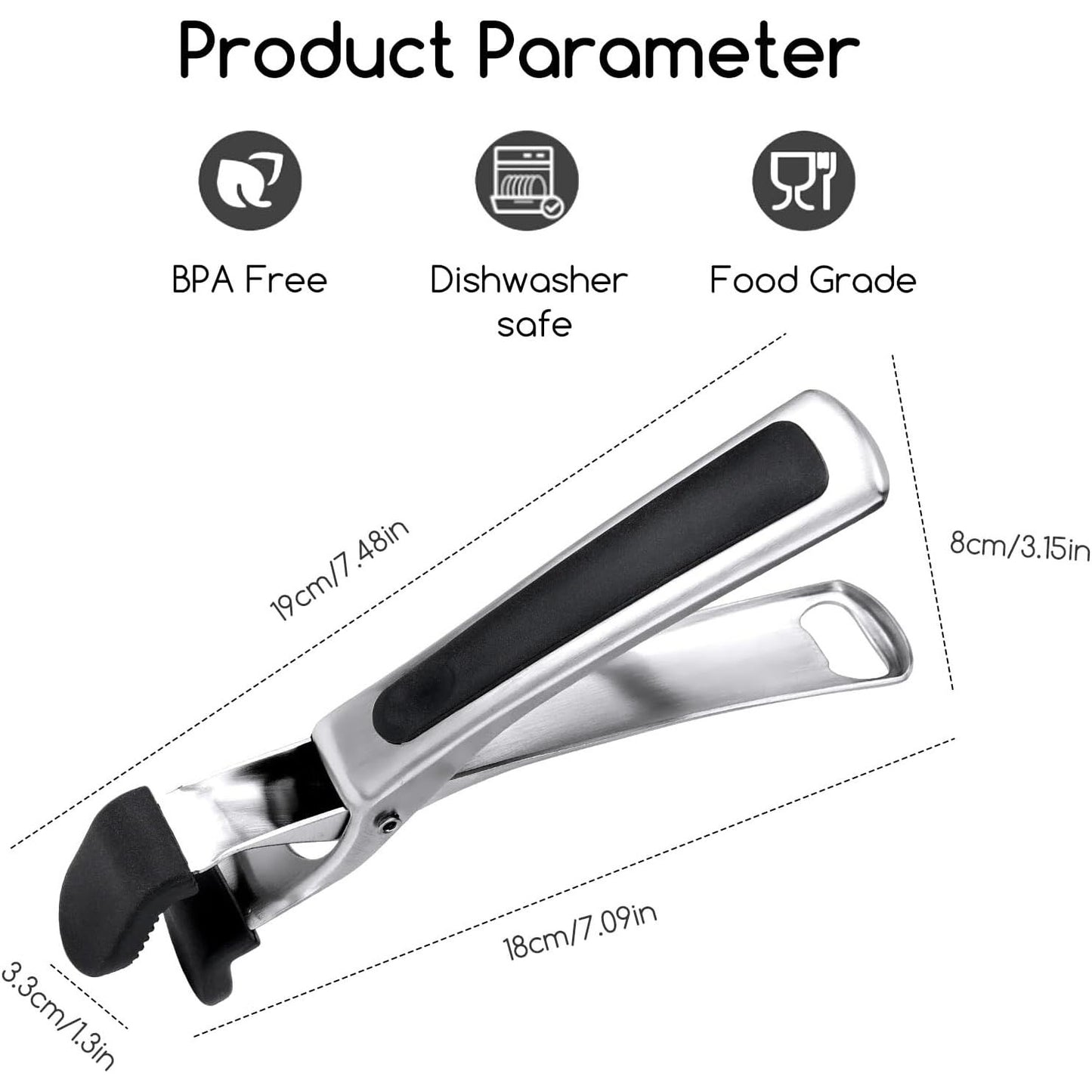 Pizza Pan Clamp, Non-Slip Pot Tongs, Hot Dish & Bowl Remover, Ideal for Cooking & Steaming