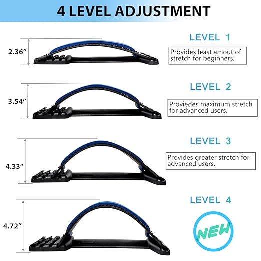 Back stretcher with 4 adjustable lumbar support board