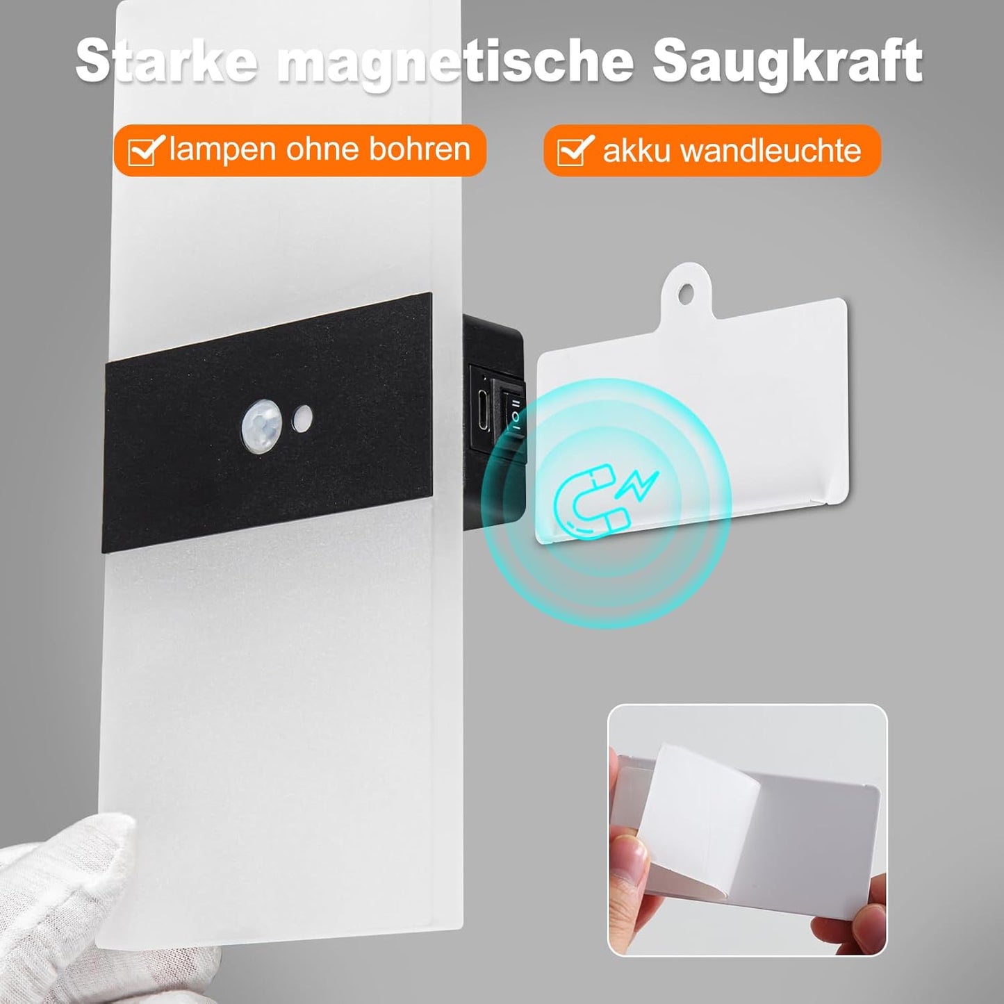 LED Wall Light Decor Set (2-Pack) — Wireless Remote-Controlled Dimmable Rechargeable Bedroom Sconces