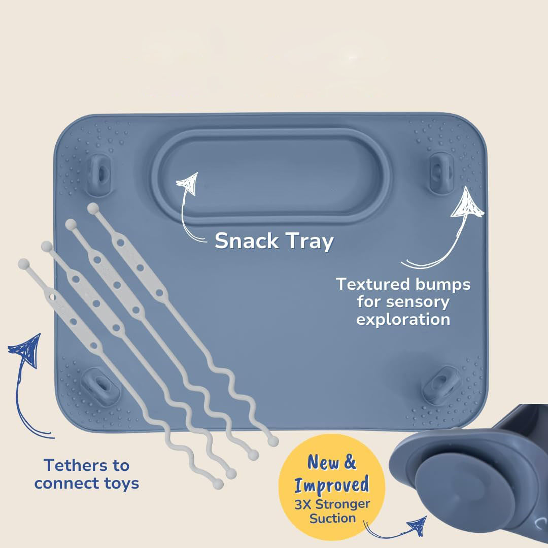 Baby Suction Feeding Mat with Strong Suction Cups & Secure Straps