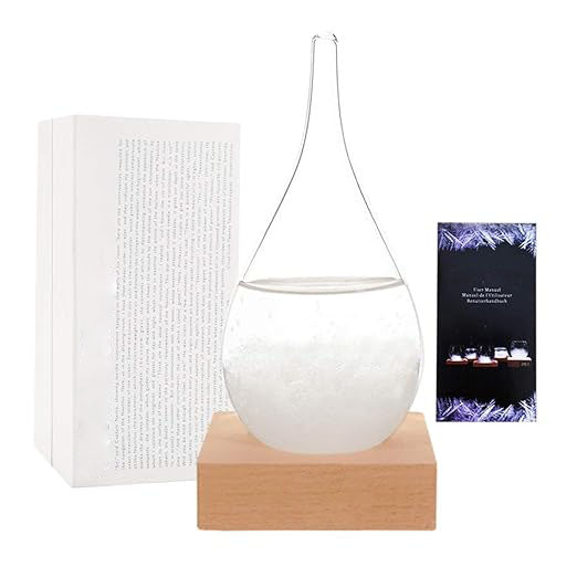 Drop-Shaped Glass Barometer for Home, Office & Christmas Decor