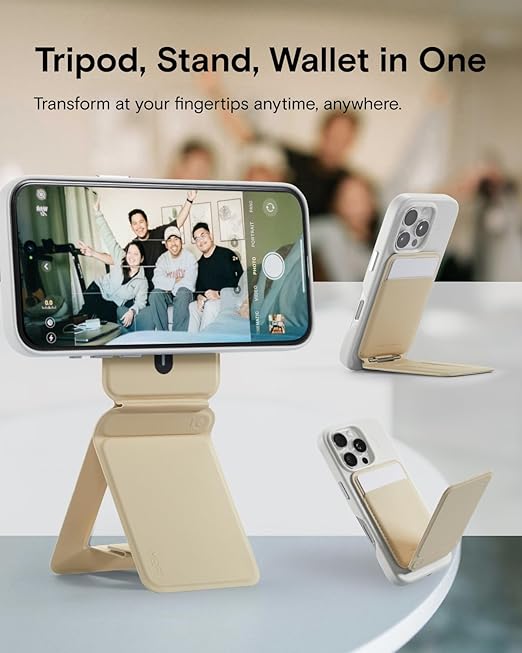 3-in-1 phone stand with magnetic wallet, supports NFC