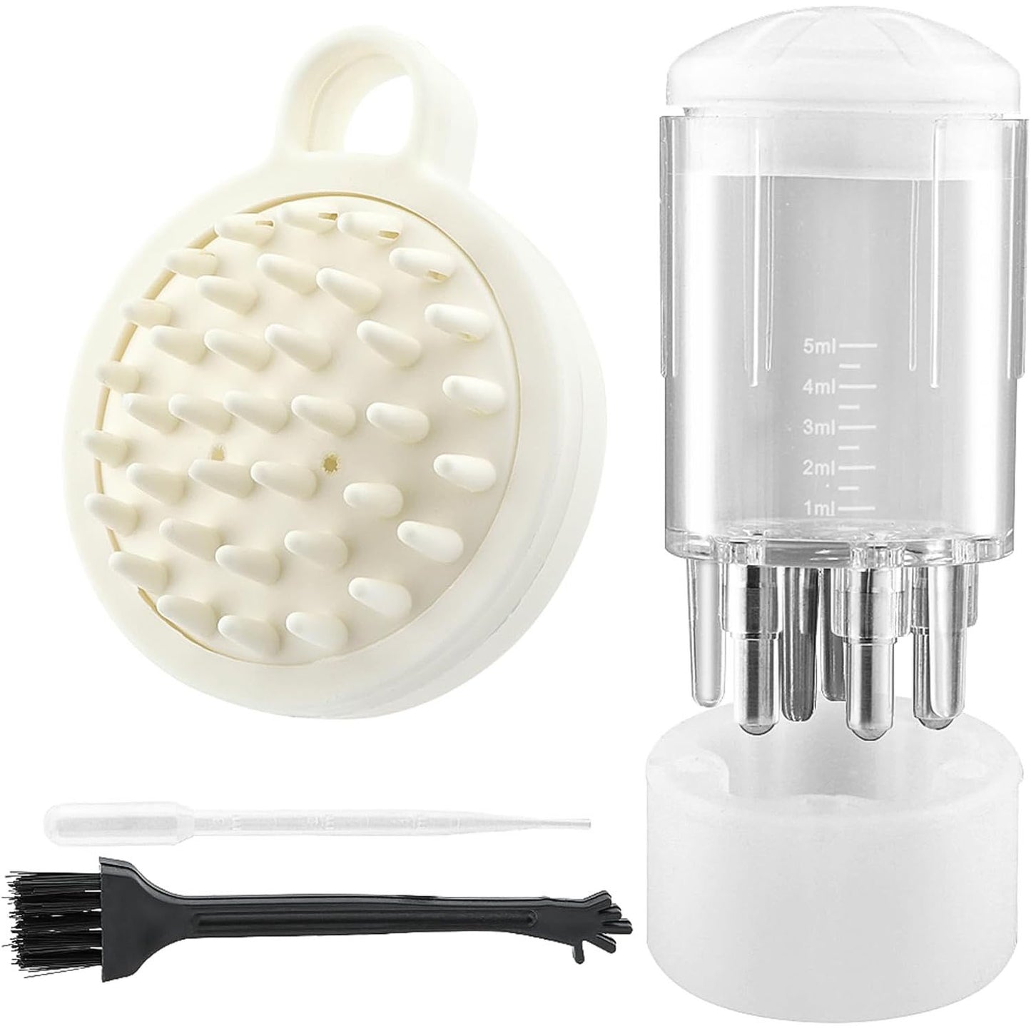 Scalp Massage Comb Set – Includes Scalp Massager, Hair Comb, and Hair Oil Applicator Bottle Brush for Scalp and Hair Growth Care