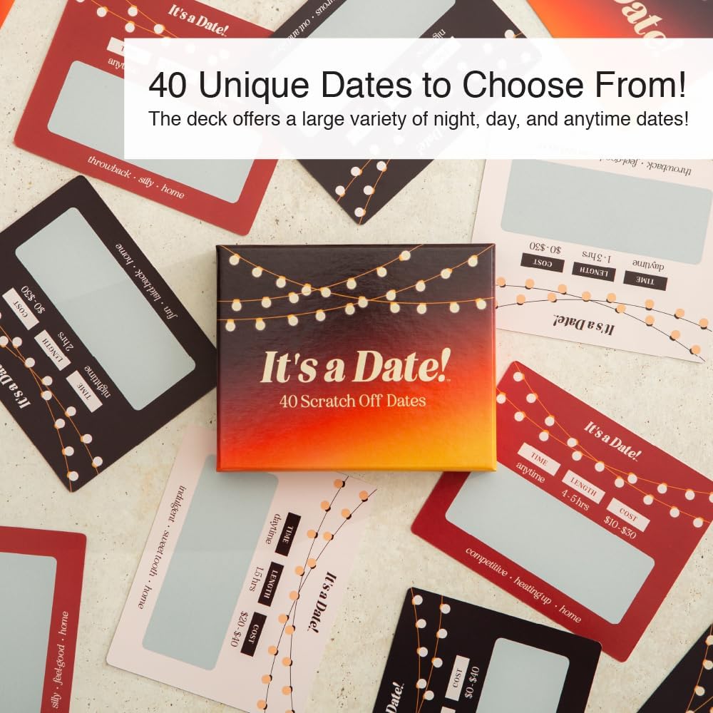Date Night Game! 40 Fun & Romantic Scratch-off Date Ideas | Perfect Couple Gift