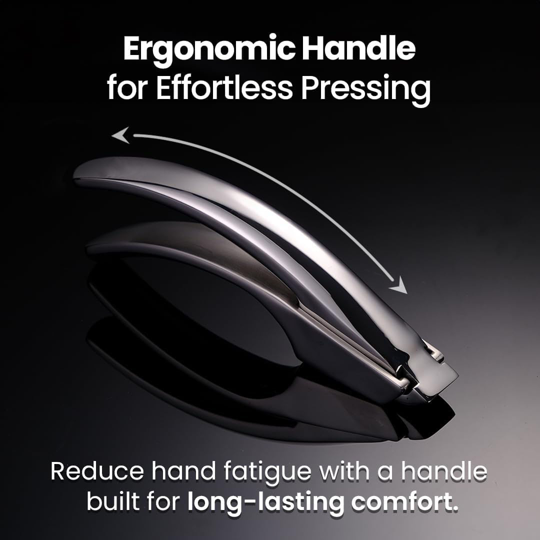 Garlic Press – No Peel Required, Stainless Steel, with Detachable Handle for Easy Crushing