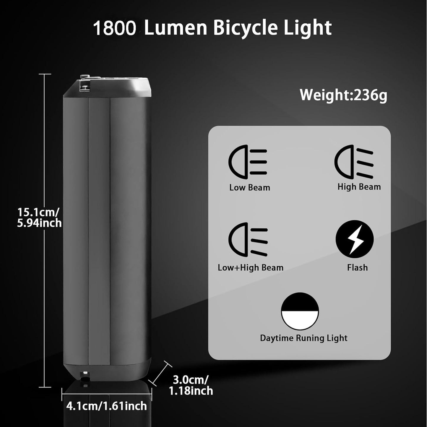 Night Riding Bicycle Light | 1000 Lumens High-Intensity USB Rechargeable Front Light